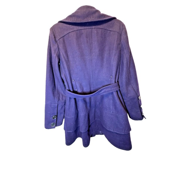 Vintage Miss Sixty M60 Purple Wool Blend Belted Lined Coat Size Large - Picture 2 of 16